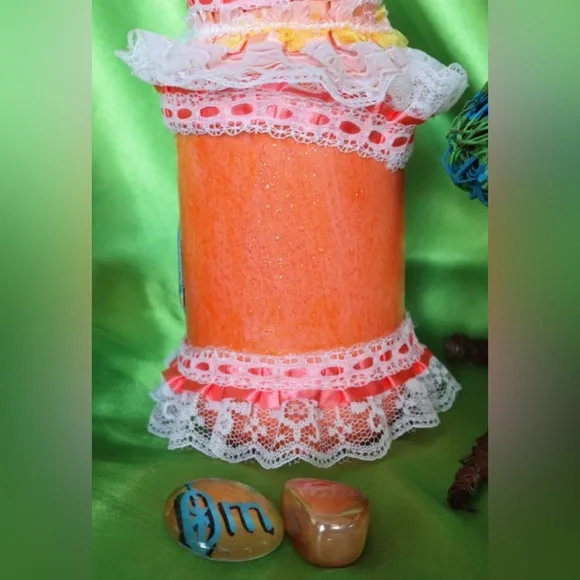 Hand Crafted VW Bug Gypsy Jar&Flower Power Pillow Set 60s Beachy Floral Aroma - Picture 9 of 13